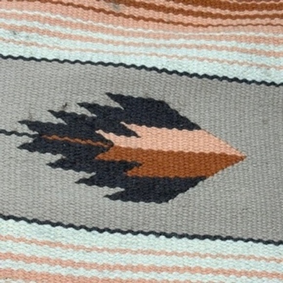 Vintage Zapotec Style Mexican Indigenous Geometric Design Handwoven Wool Rug - Picture 9 of 10